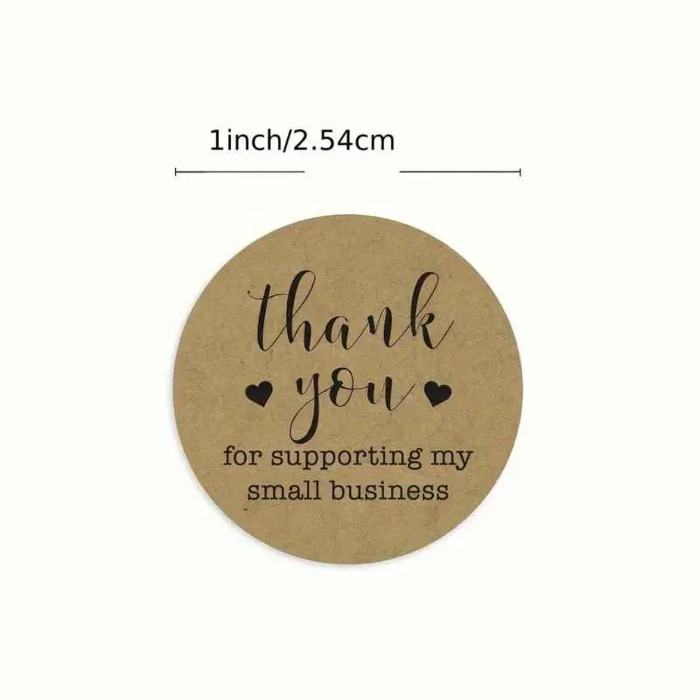 thank you for supporting my small business stickers roll of 500 stickers brown